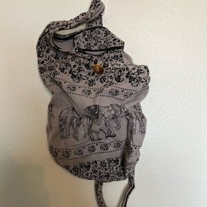 Grey/Purple Elephant Boho Bag